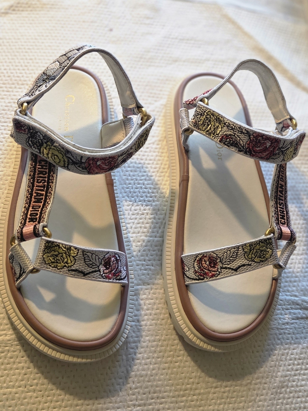 Dior Cream Sandal with Pink Trim